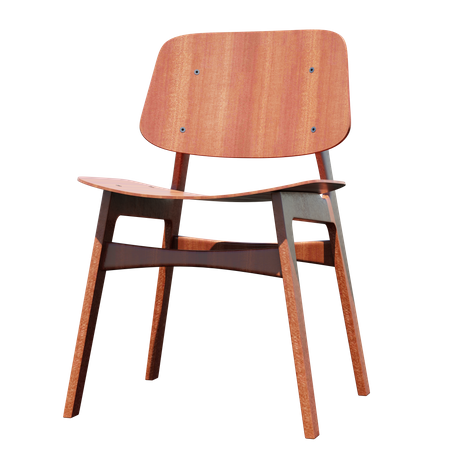 Silla de caoba  3D Illustration