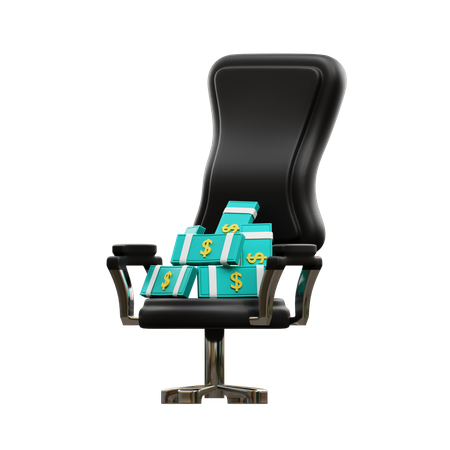 Silla con dinero en efectivo  3D Icon