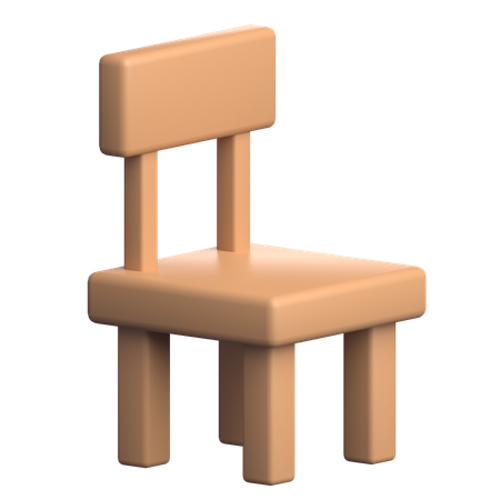 Silla de madera  3D Icon