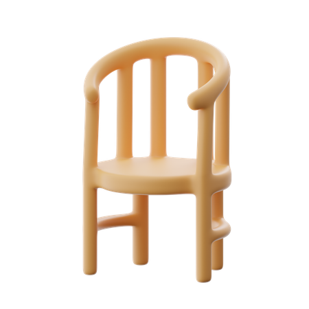 Silla de madera  3D Icon