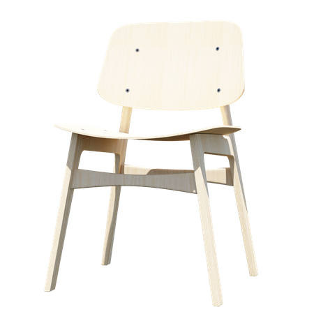 Silla de madera  3D Illustration