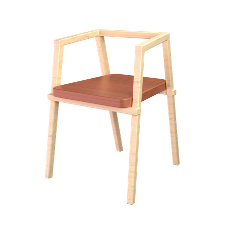 Silla de madera  3D Icon