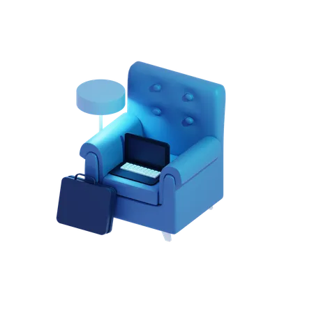 Silla de oficina  3D Icon