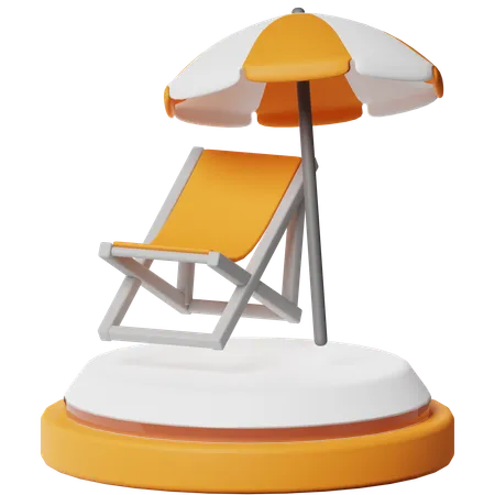 Silla de playa  3D Icon