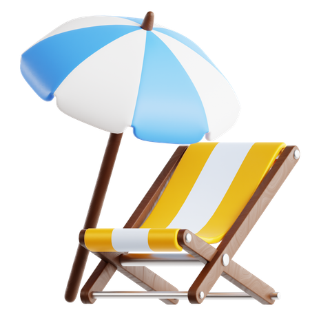 Silla de playa  3D Icon