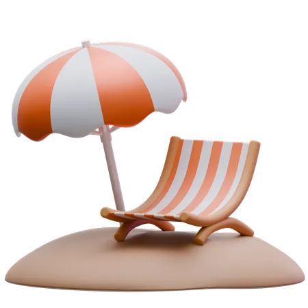 Silla de playa  3D Icon