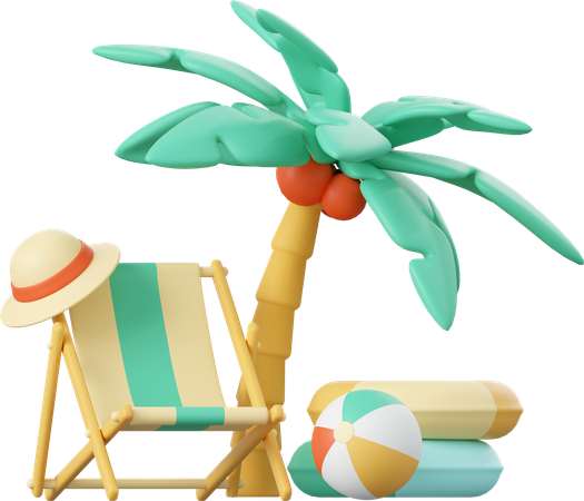 Silla de playa  3D Illustration