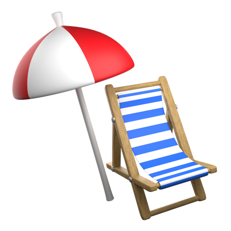 Silla de playa  3D Icon