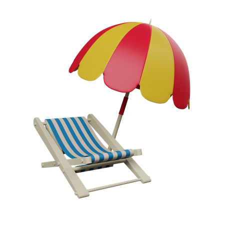 Silla de playa  3D Icon