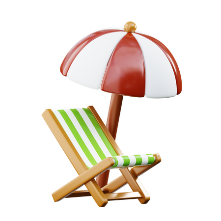 Silla de playa  3D Icon