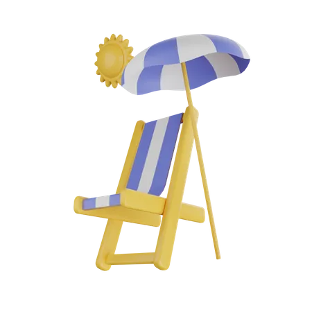 Silla de playa  3D Illustration