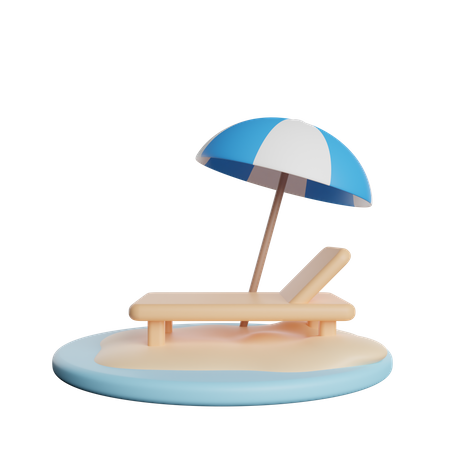 Silla de playa  3D Icon