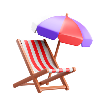 Silla de playa  3D Icon