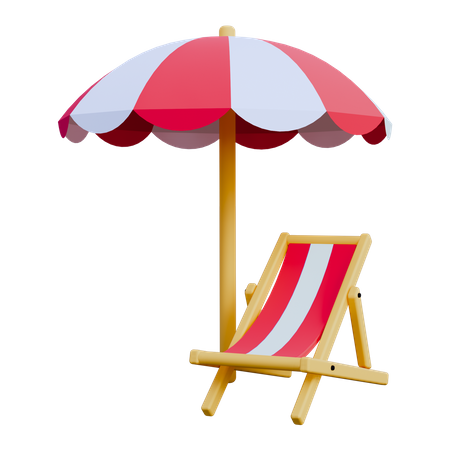 Silla de playa  3D Icon