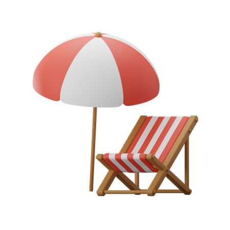 Silla de playa  3D Icon