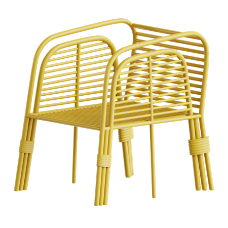 Silla de ratán  3D Icon