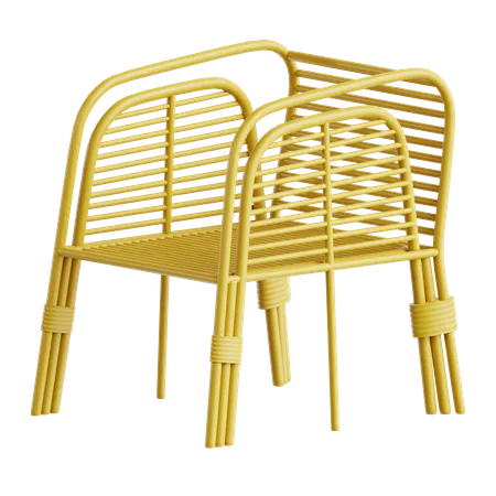 Silla de ratán  3D Icon