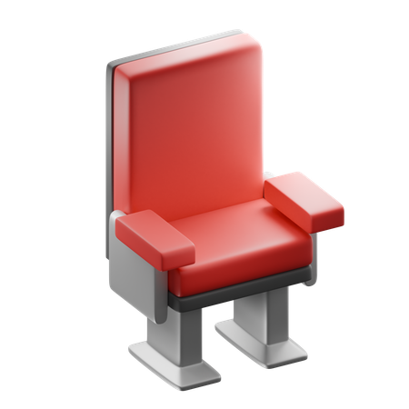 Silla de teatro  3D Icon