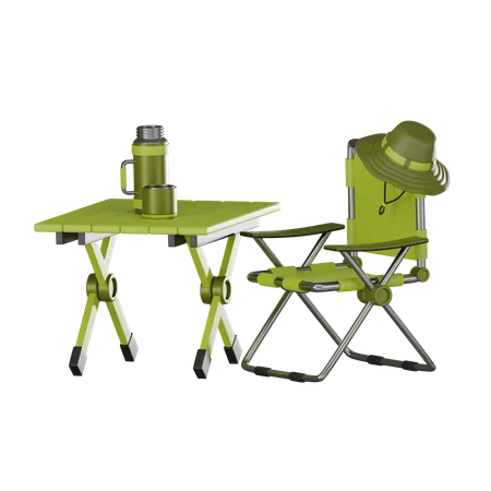 Silla y mesa plegables  3D Icon