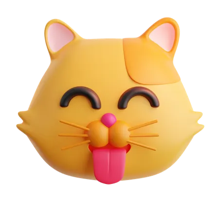 바보 같은 고양이 이모티콘  3D Icon