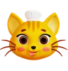 Silly Cat with Chef Hat