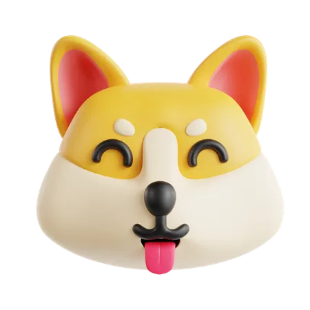 Silly Dog Emoji  3D Icon
