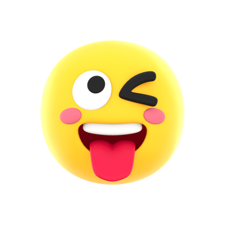 Silly Face Emoji  3D Icon