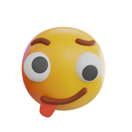 Silly Out Tongue Emoji  3D Icon