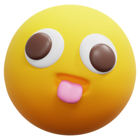 Silly Tongue Out Emoji  3D Icon