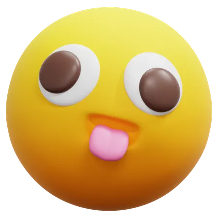 Silly Tongue Out Emoji  3D Icon