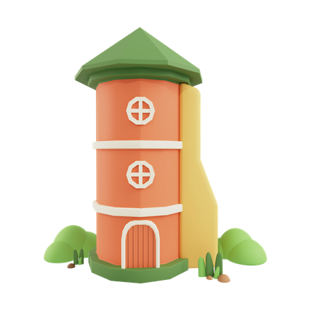 Silo Farm  3D Icon