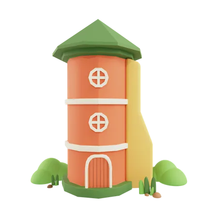 Silo Farm  3D Icon