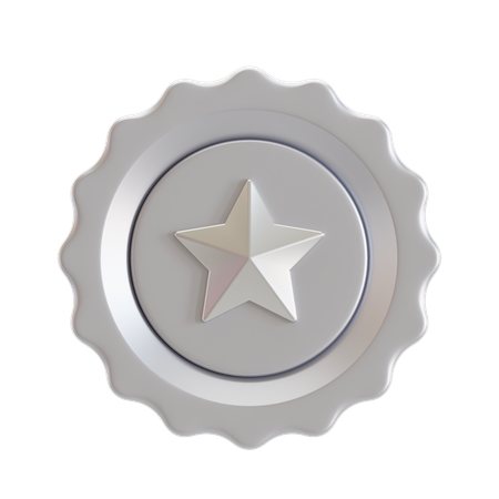 실버 배지  3D Icon