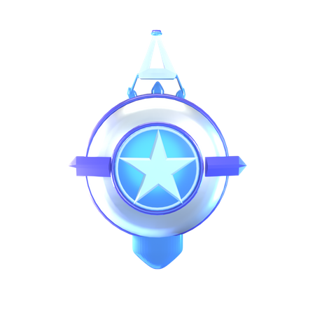 Silver Badge  3D Icon