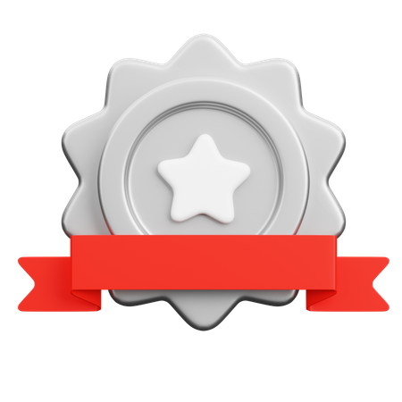 Silver Badge  3D Icon