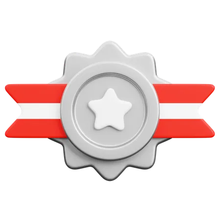 Silver Badge  3D Icon