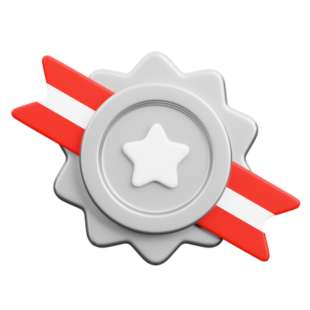 Silver Badge  3D Icon