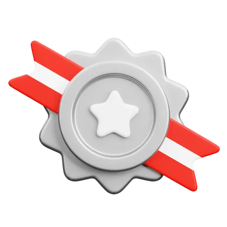 Silver Badge  3D Icon