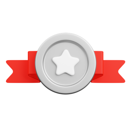 Silver Badge  3D Icon