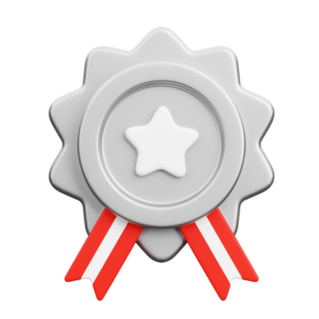 Silver Badge  3D Icon