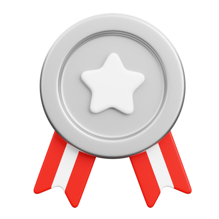 Silver Badge  3D Icon