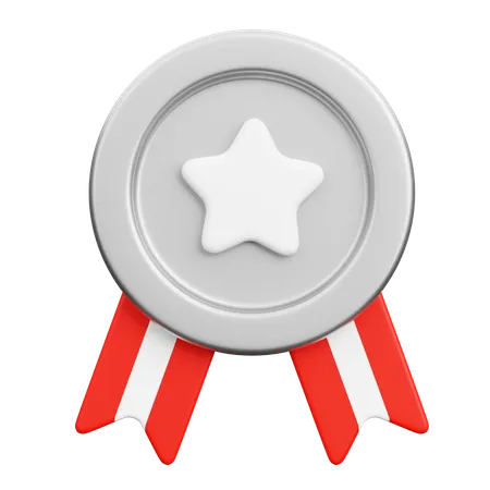 Silver Badge  3D Icon