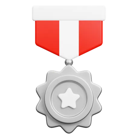 Silver Badge  3D Icon