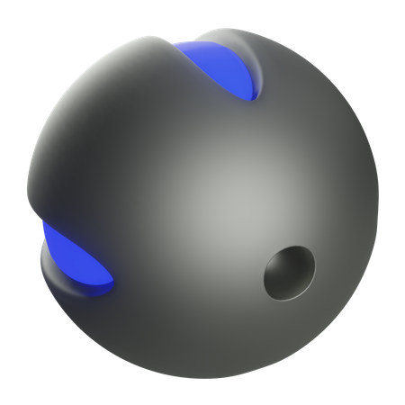 Silver Ball Sphere 3D Icon