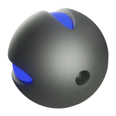 Silver Ball Sphere 3D Icon
