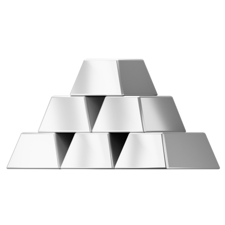 Silver Bars  3D Icon