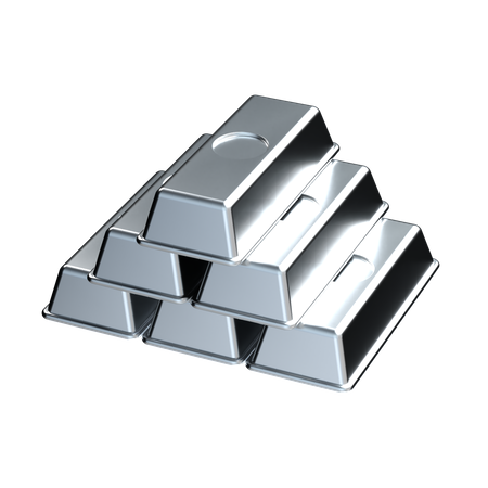 Silver Bars  3D Icon