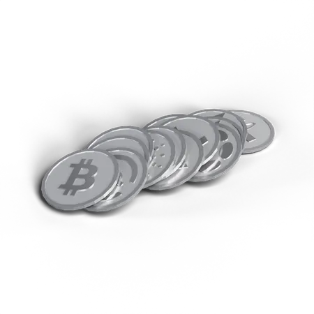 Silver Bitcoin  3D Icon