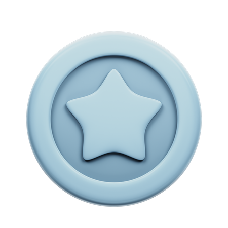 Silver Coin Badge  3D Icon
