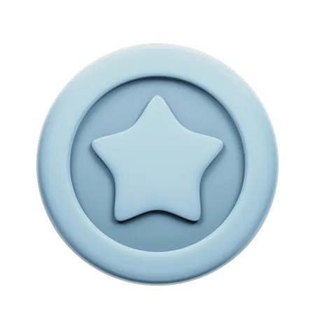 Silver Coin Badge  3D Icon